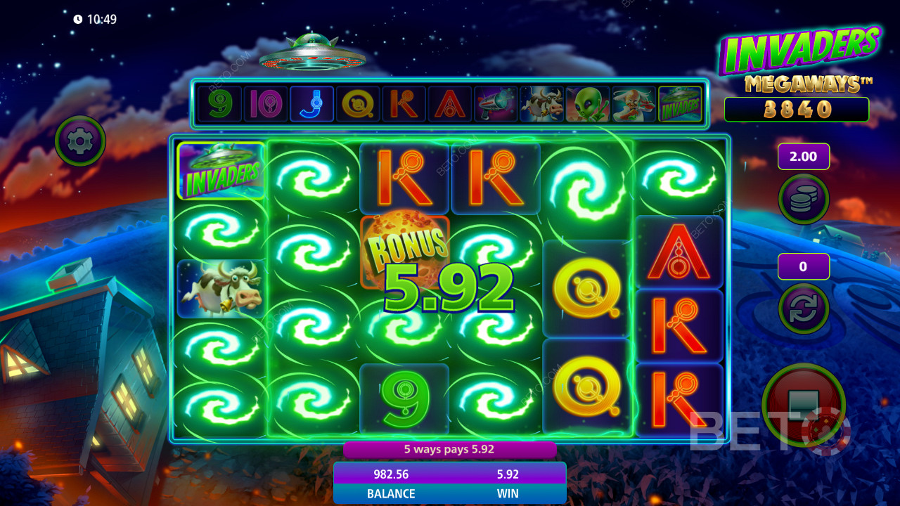 Score big with tumbling reels in Invaders Megaways pokie machine