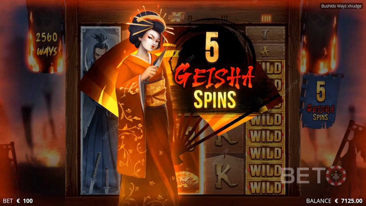 Rack up wins with up to 12,288 ways and Geisha wilds to boost your multipliers