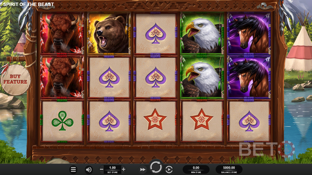 Aussie Wildlife Symbols in Spirit of the Beast Pokie