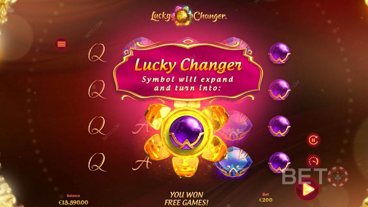 Blooming symbol feature in Lucky Changer