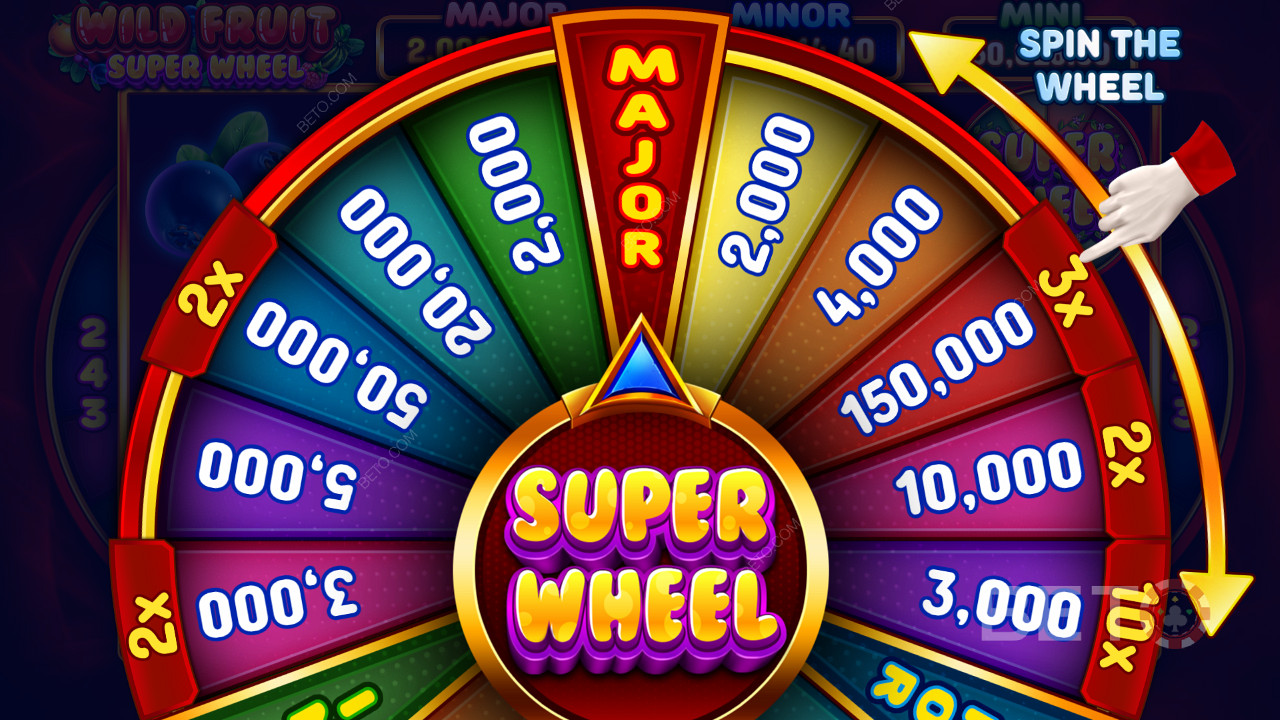 Give the super wheel a spin for a crack at 3 bonuses