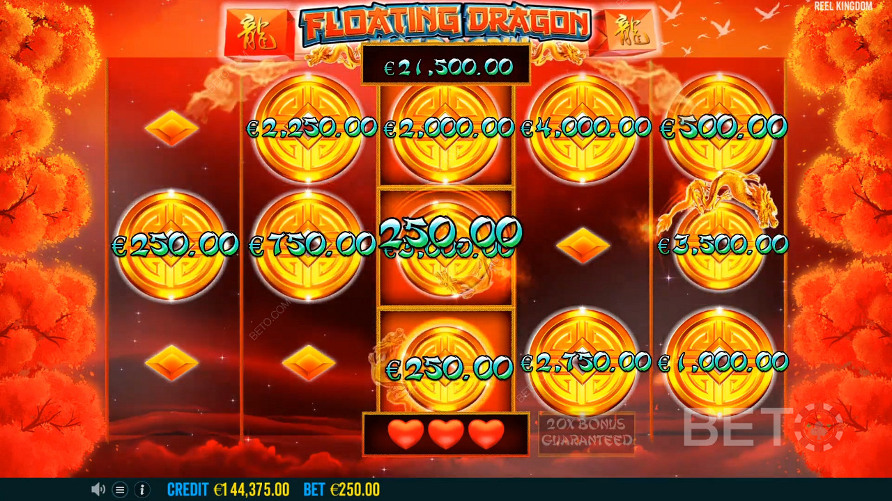 Blazing icons in Floating Dragon