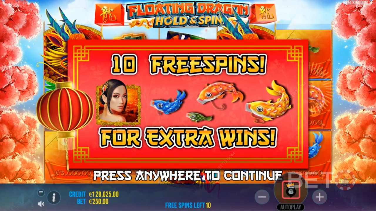 Scoring Free Spins in Floating Dragon
