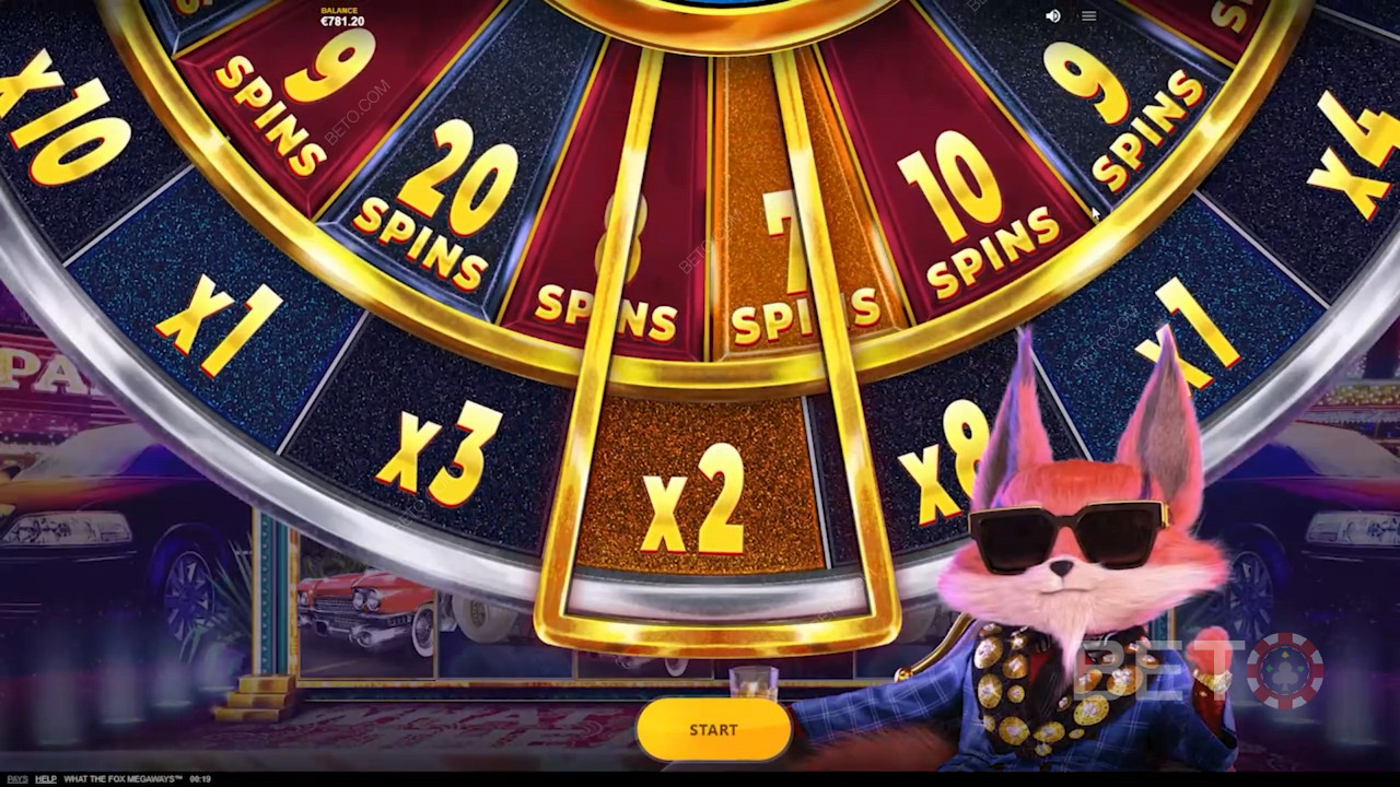 Bonus spin wheel in What The Fox Megaways