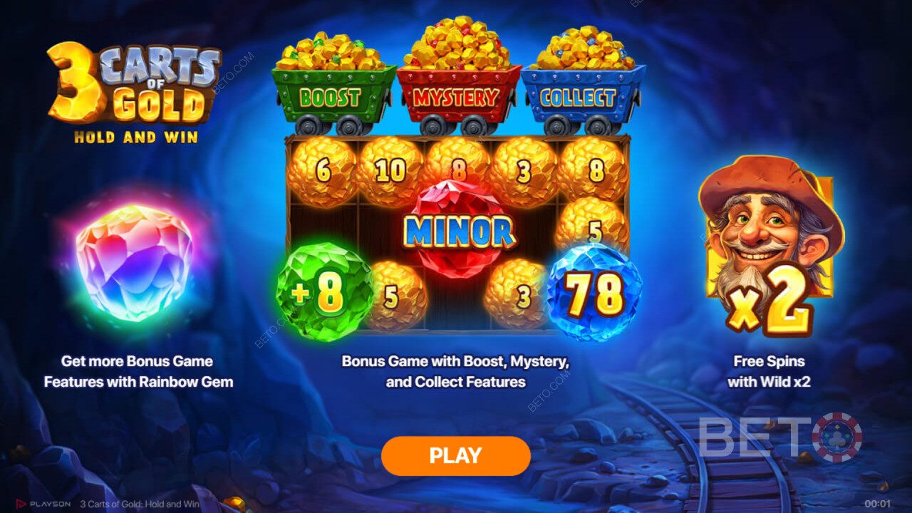 Ripper Bonuses Unpacked in 3 Carts of Gold: Hold and Win by Playson