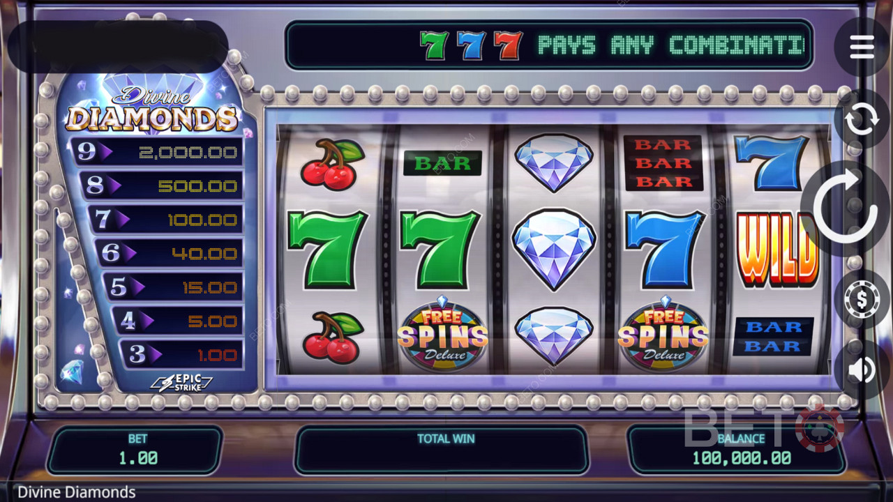 Ripper mechanics in Divine Diamonds pokie