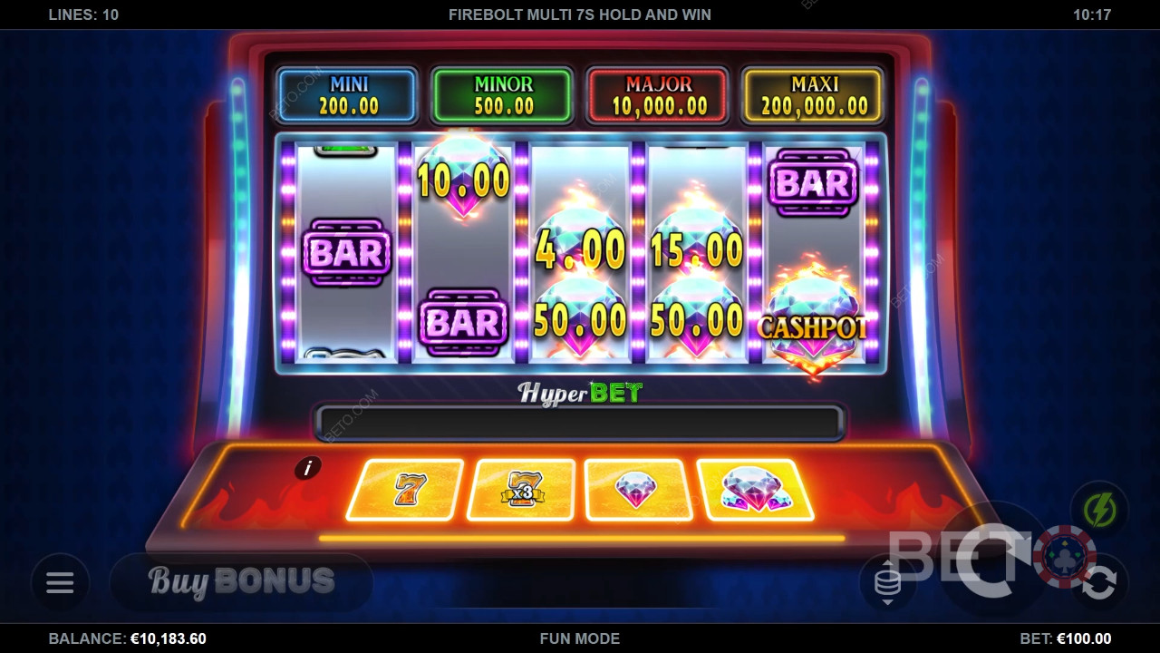 Firebolt Multi 7s Hold and Win Free Play