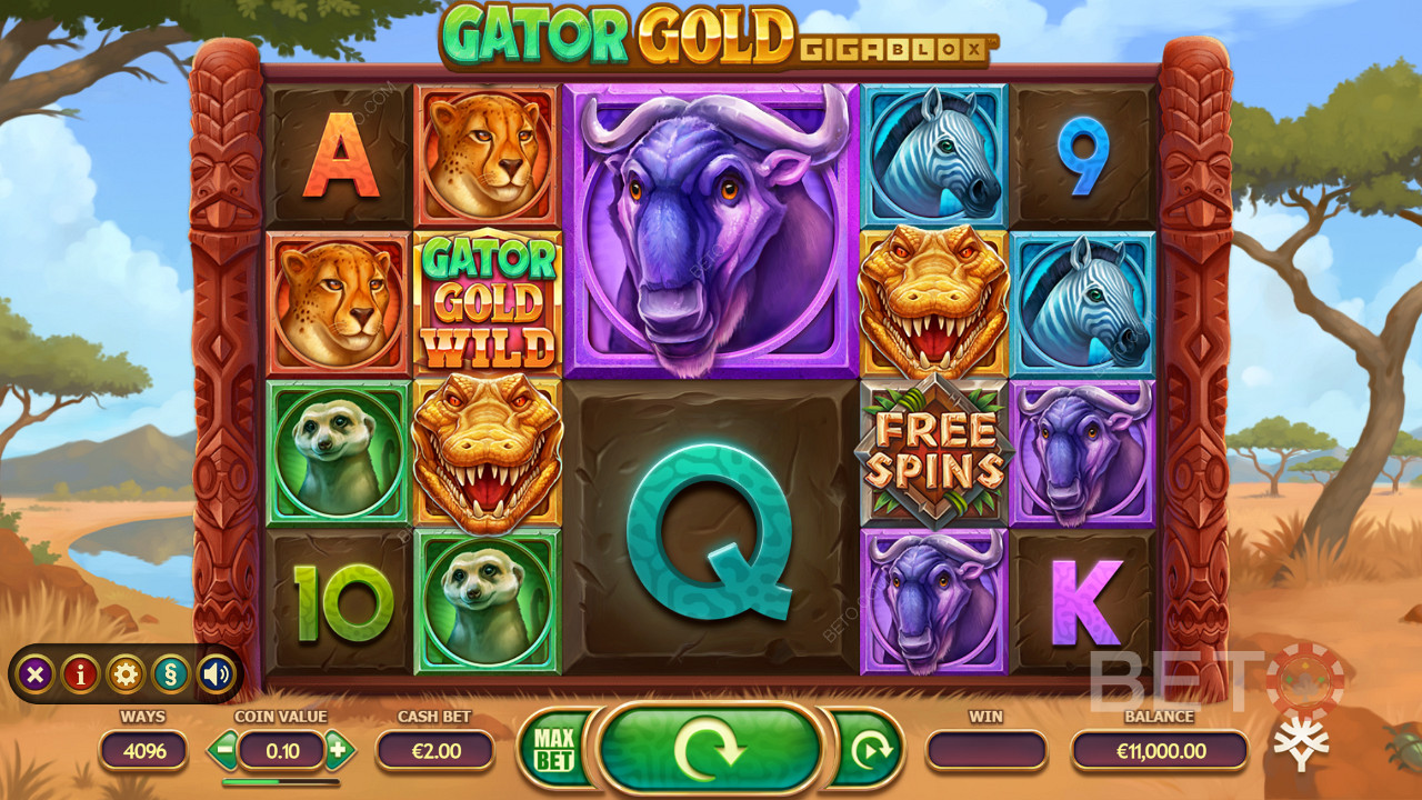 Croc-tastic visuals in Gator Gold Gigablox