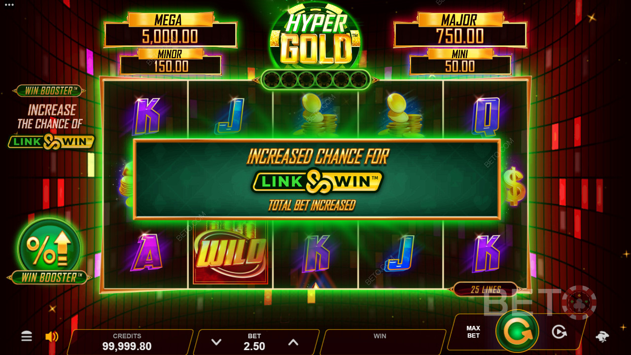 Hyper Gold boasts Win Booster and Link & Win Bonus for top-notch thrills