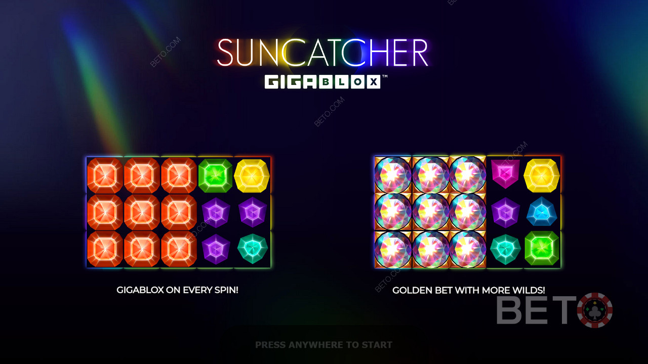 Intro screen with details on Suncatcher Gigablox