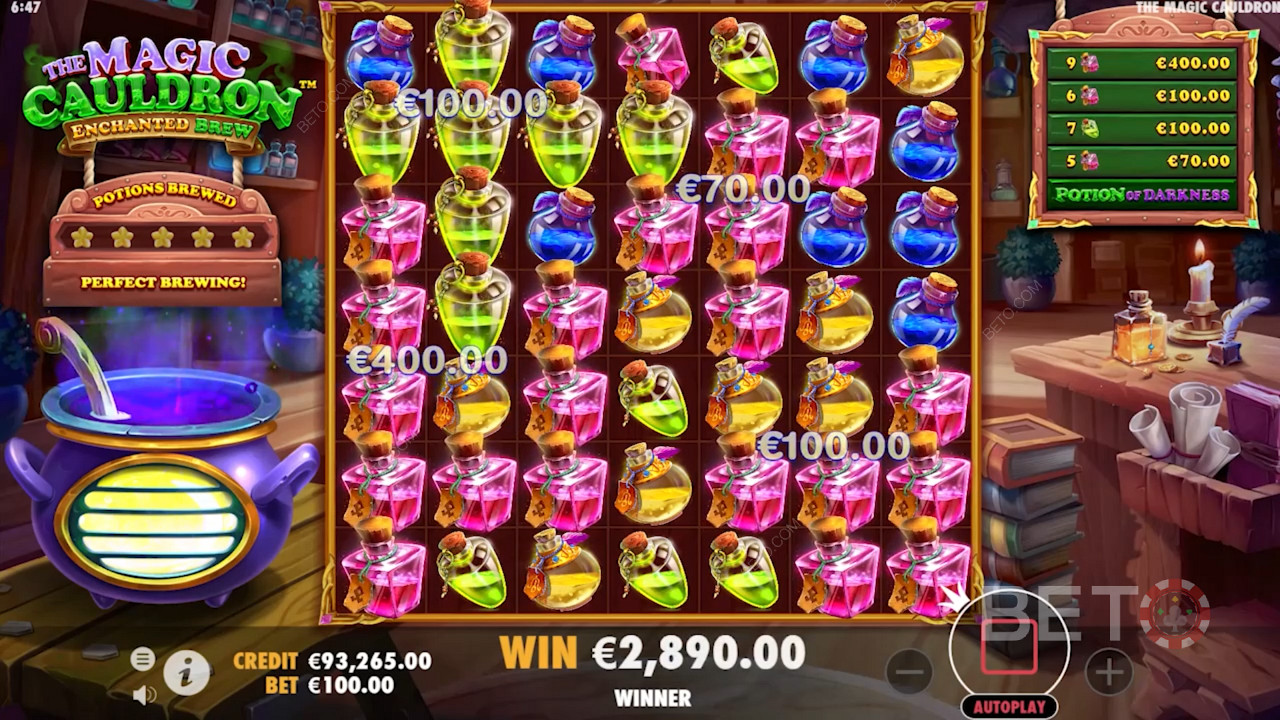 Scoring stacks of clusters in The Magic Cauldron: Enchanted Brew