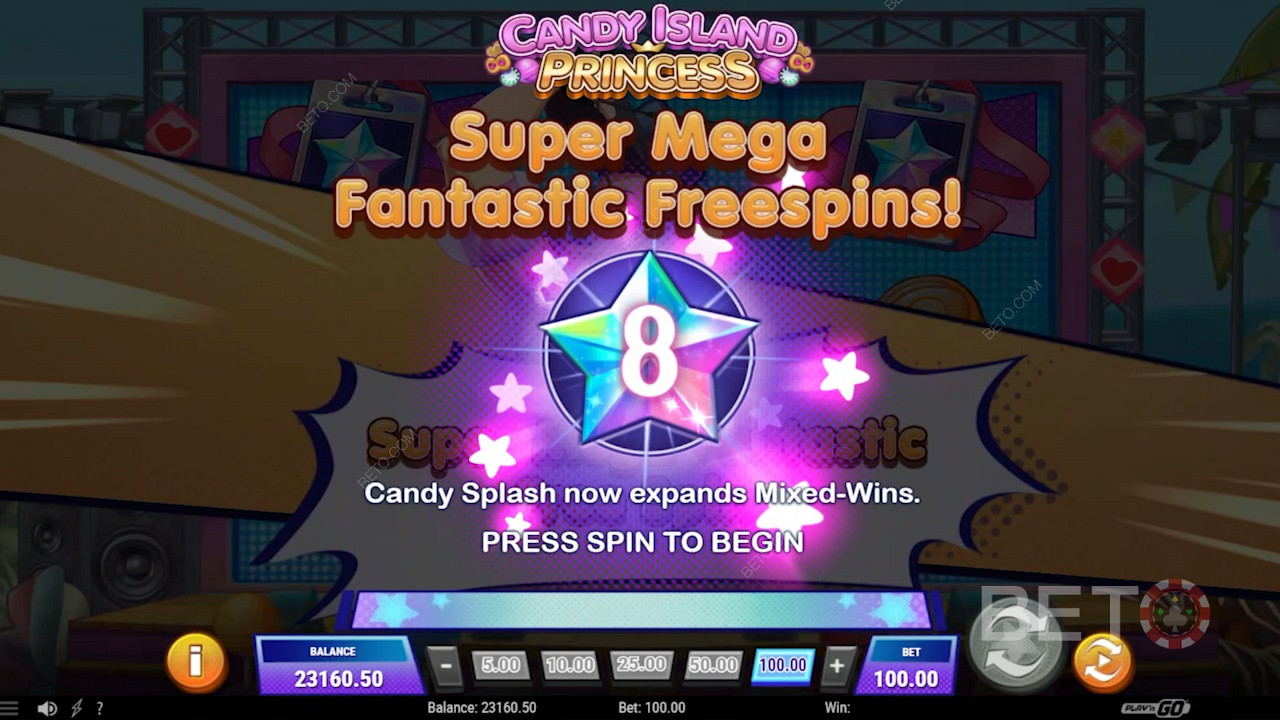 Sweet free spins in Candy Island Princess