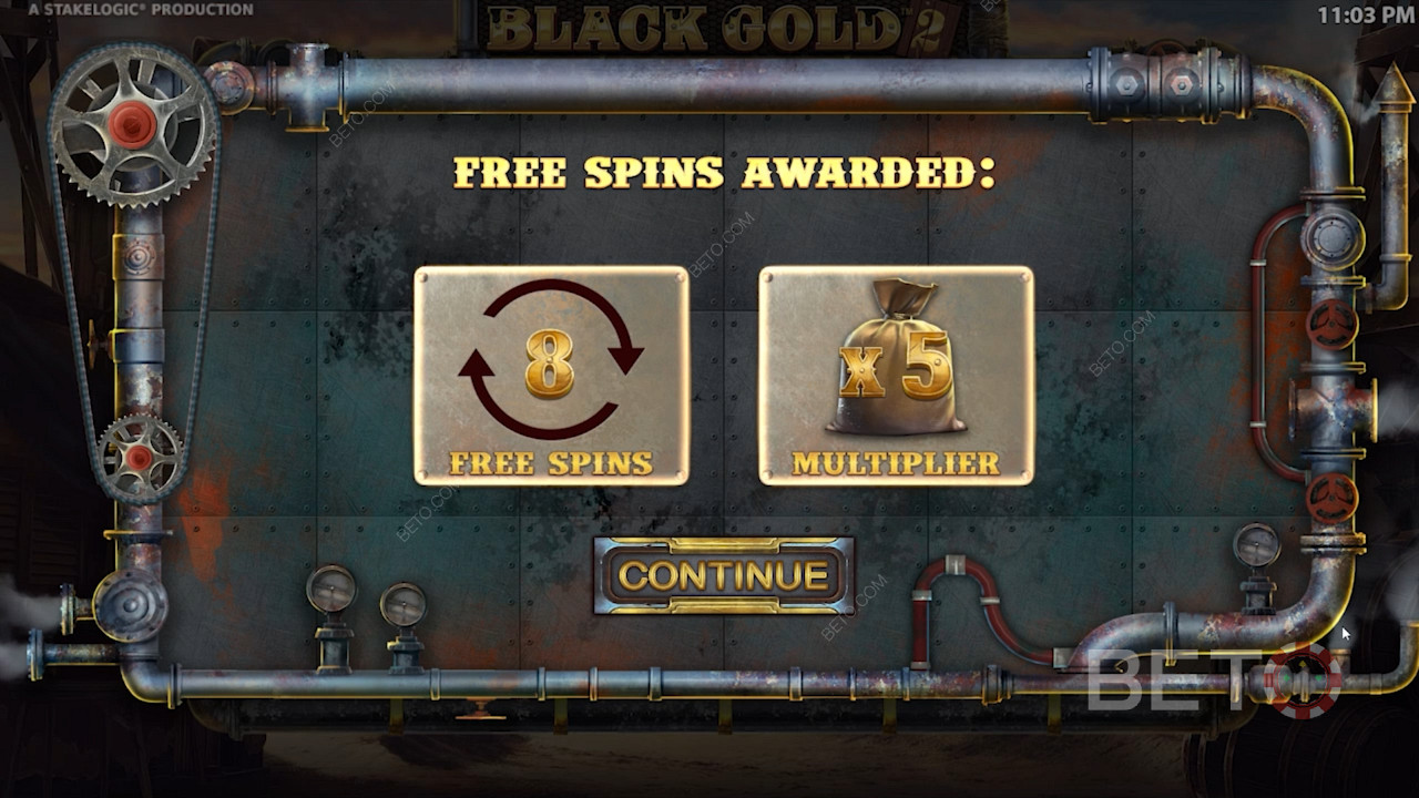 Option two; nab 8 Free Spins and a x5 Multiplier in the Free Spins round