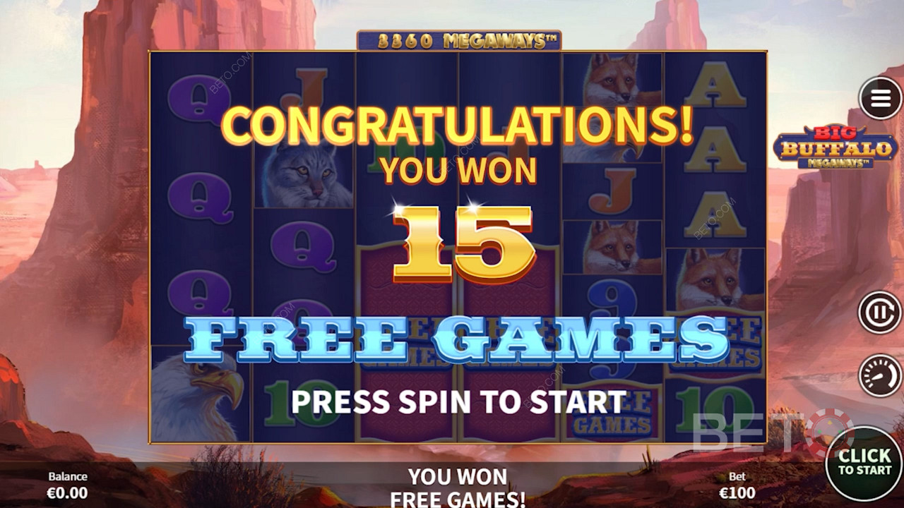 Ripper Free Spins bonus round in Big Buffalo Megaways