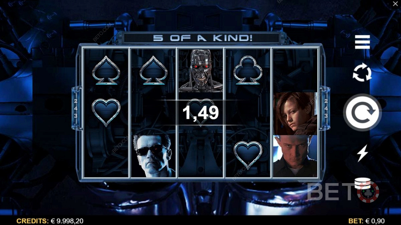 Score fair wins in the main Terminator 2 pokie game