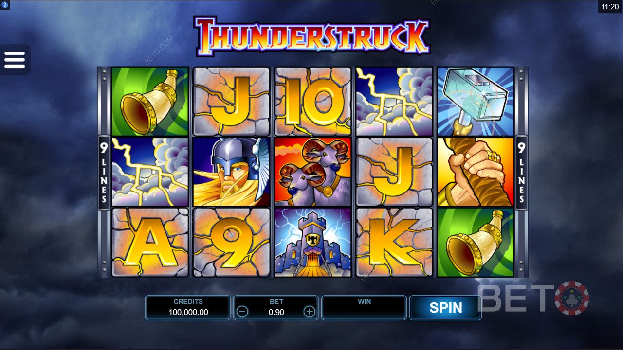 Streamlined pokie controls in Thunderstruck