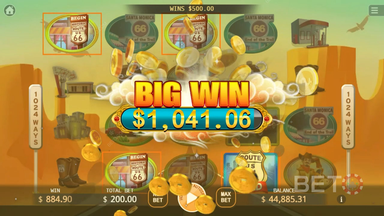 Get Wild with Free Spins in Route 66 pokie from KA Gaming