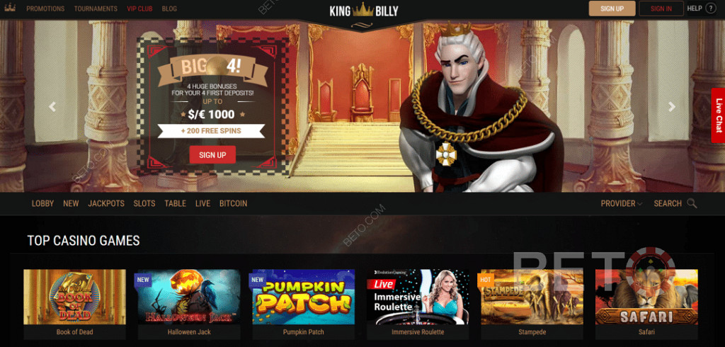 Score Ripper Welcome Bonuses at King Billy Casino