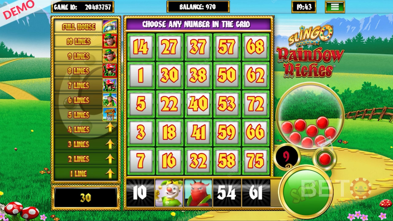 Slingo Rainbow Riches Pokie