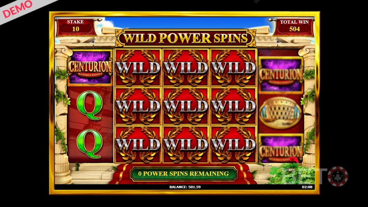 Snag bonus wilds in Slingo Centurion