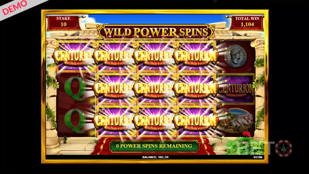 Ripper Power Spin feature in Slingo Centurion