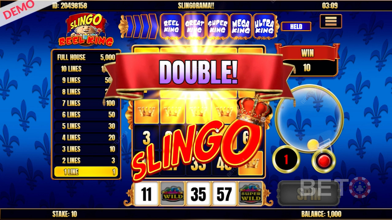 Score a double Slingo by nailing 2 lines in one spin