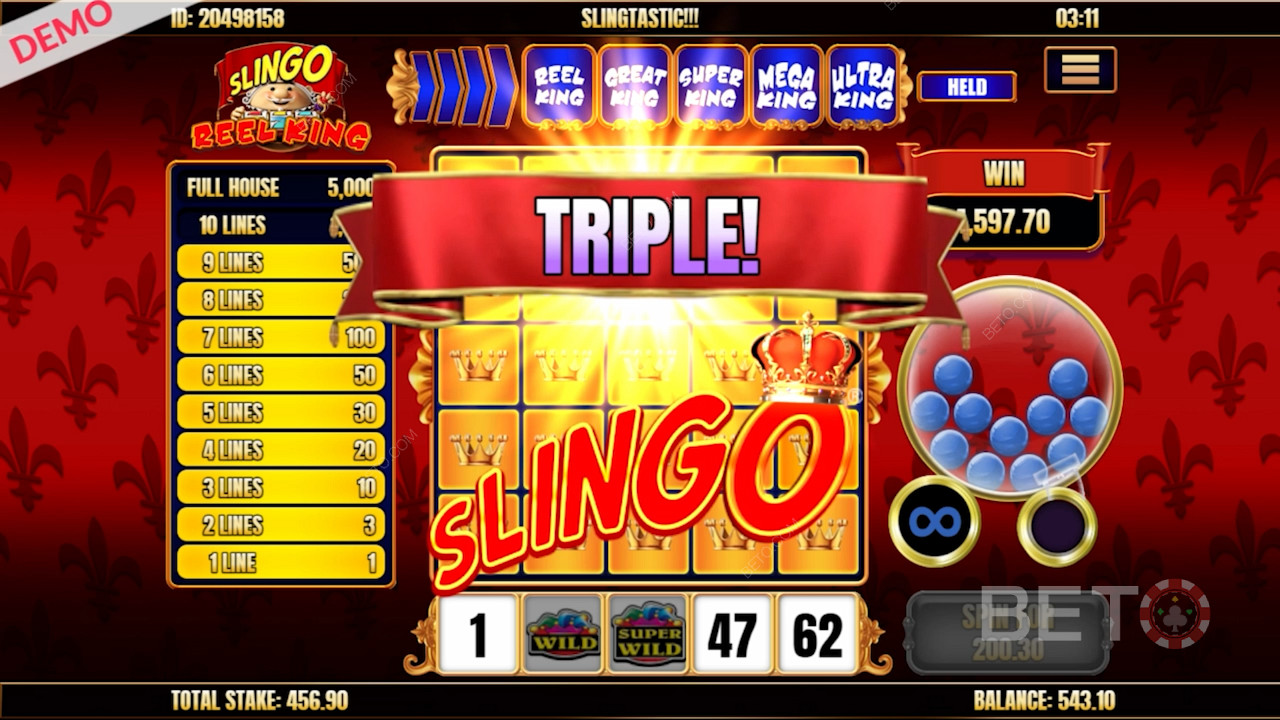 Treble Slingo in Slingo Reel King pokie