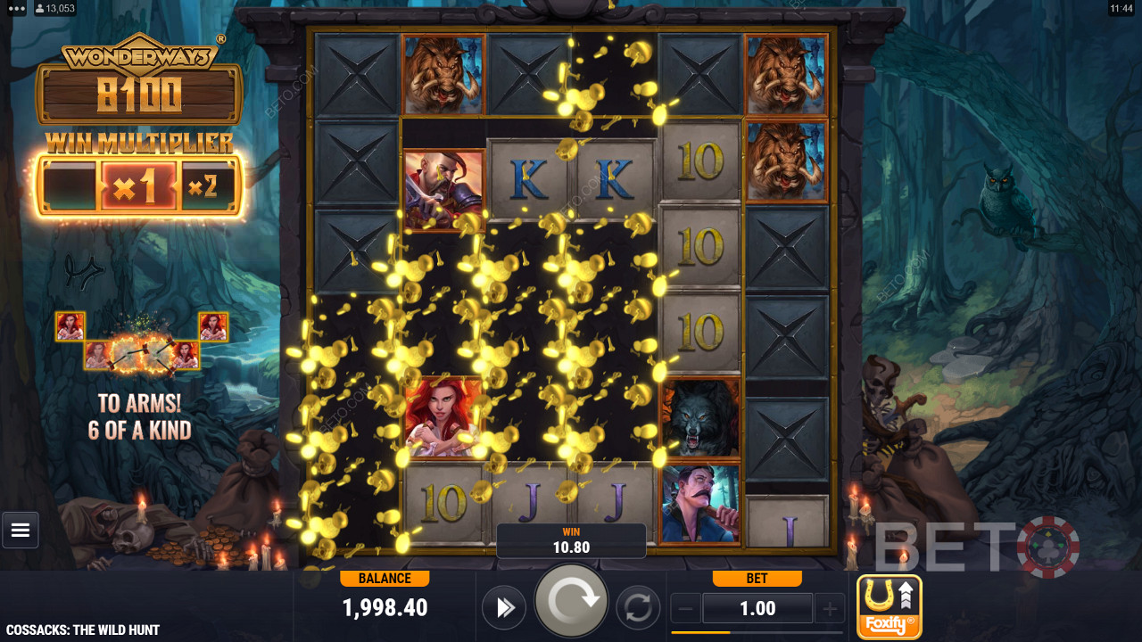 Rack up multipliers with each cascade in the main game, mate