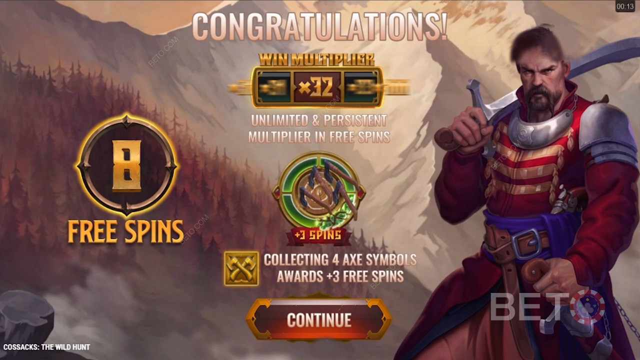Chase Progressive Wins in Free Spins on Cossacks: The Wild Hunt Pokie