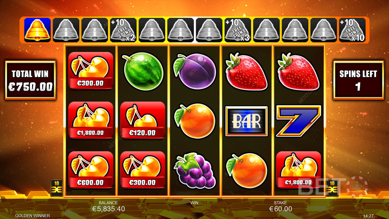 Ripper Bonus Features in Golden Winner by Inspired Gaming