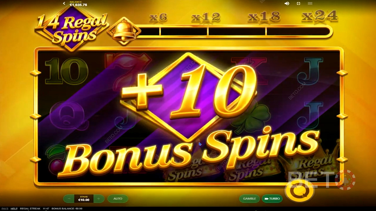 Score bonus spins in Regal Streak