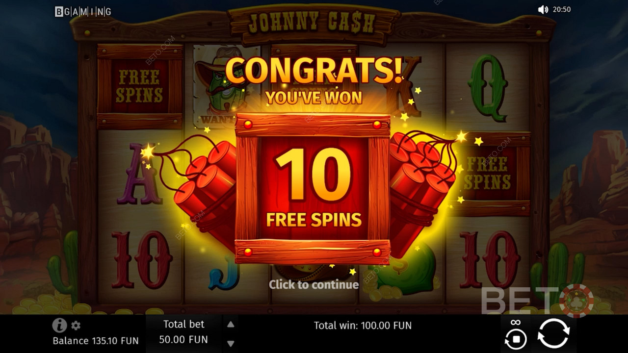 Snag ripper Free Spins in Johnny Cash