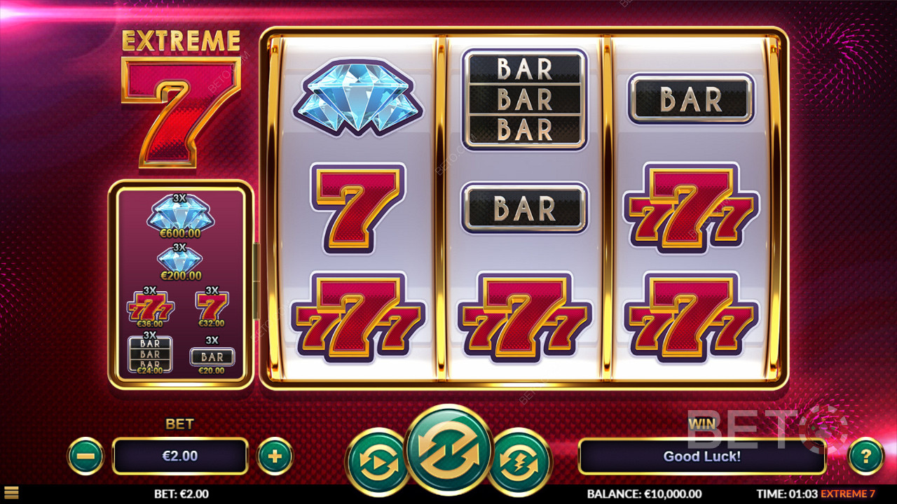 Sleek graphics and solid gameplay await your pokies in Extreme 7