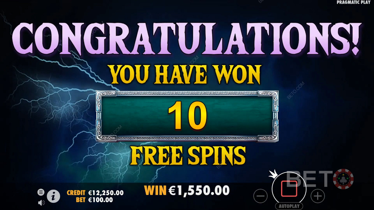 Snag 10 bonus Free Spins and random payouts in the Free Spins bonus round
