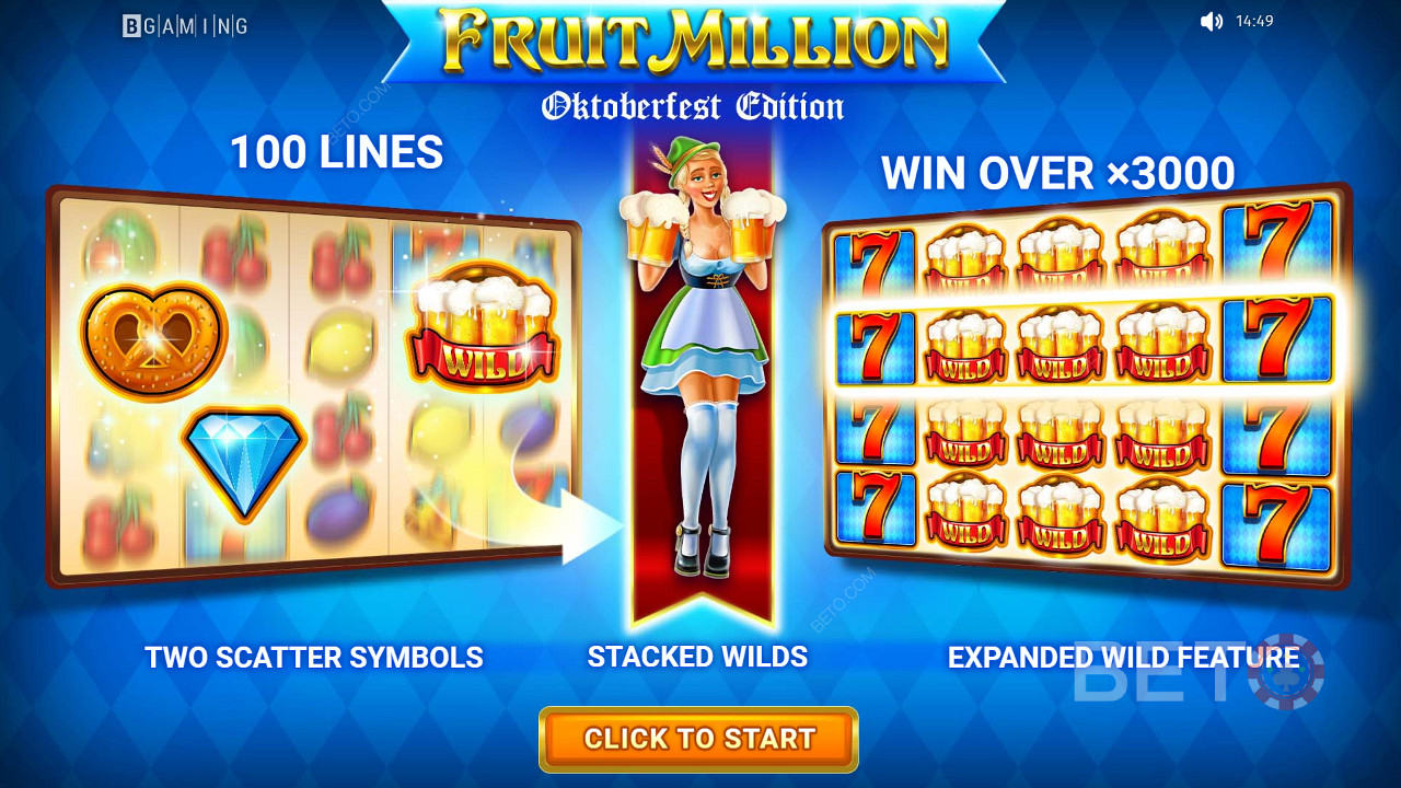 Savour diverse themes in Fruit Million pokie - Oktoberfest Edition