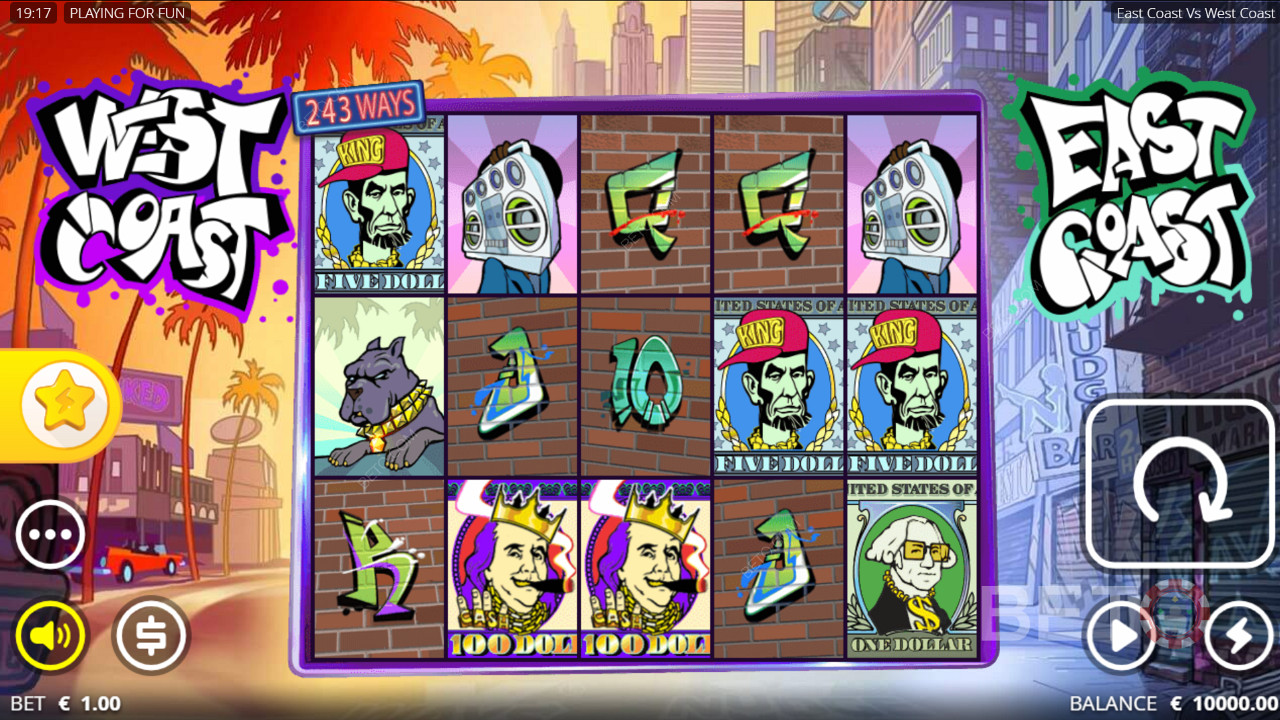 Dive into ripper features in East Coast vs West Coast online pokie