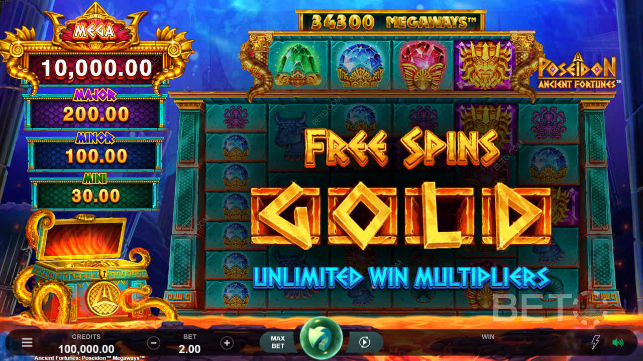 Score endless Win Multipliers in Free Spins on Ancient Fortunes: Poseidon Megaways pokie