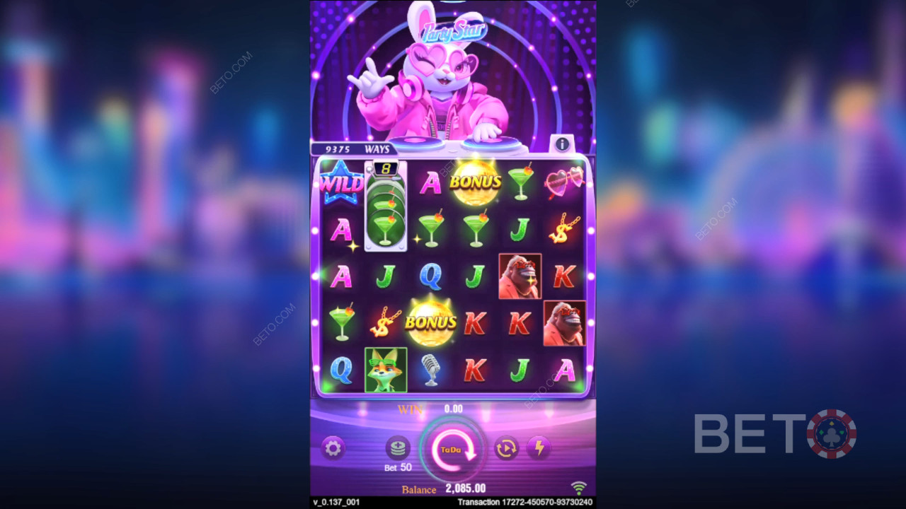 Score 50000 Times Your Wager in Party Star Pokies!
