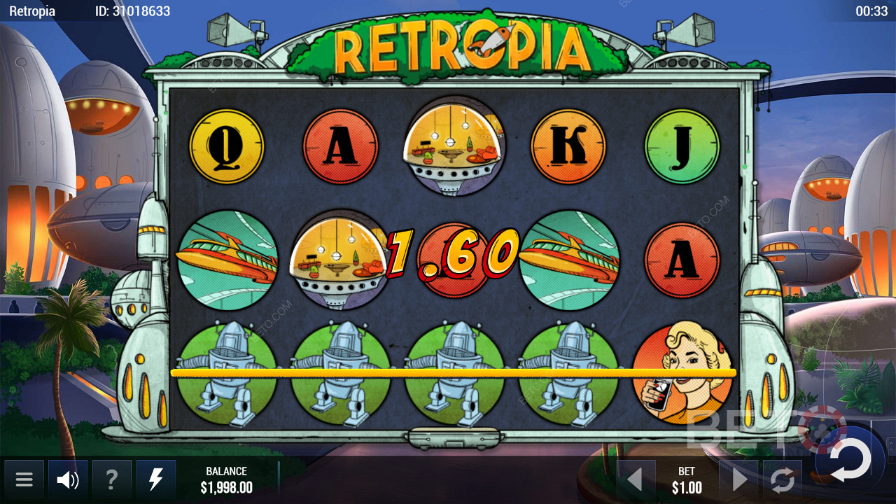 Score big on 25 paylines in the ripper Retropia pokie machine