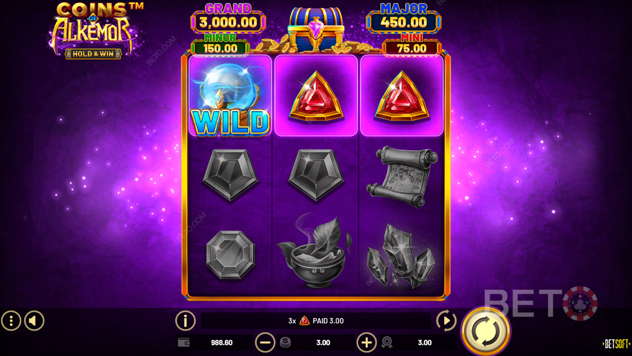 Ripper Bonus Features in Coins of Alkemor – Hold & Win by Betsoft