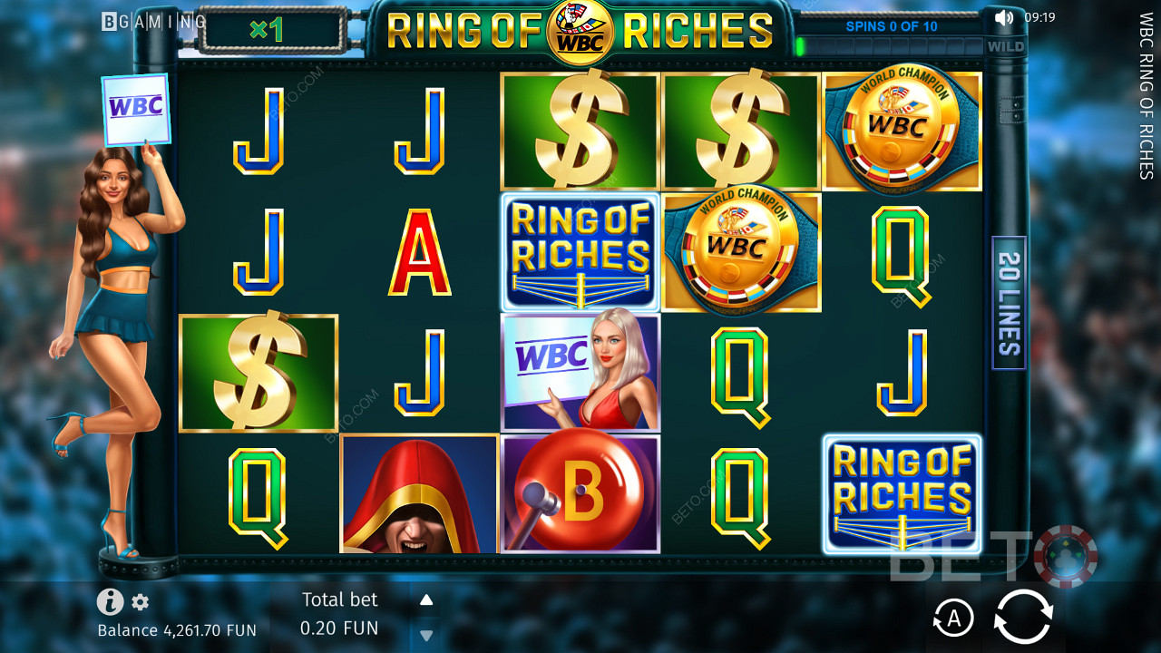 Step into the WBC ring and score big wins in the WBC Ring of Riches pokie