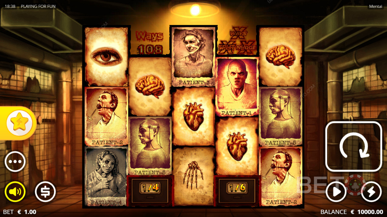 Moody visuals of Mental pokie
