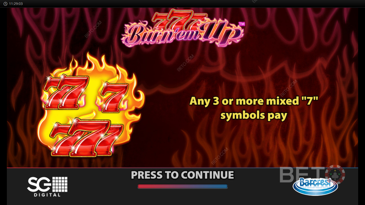 Score 5,000x Your Wager in 777 Burn
