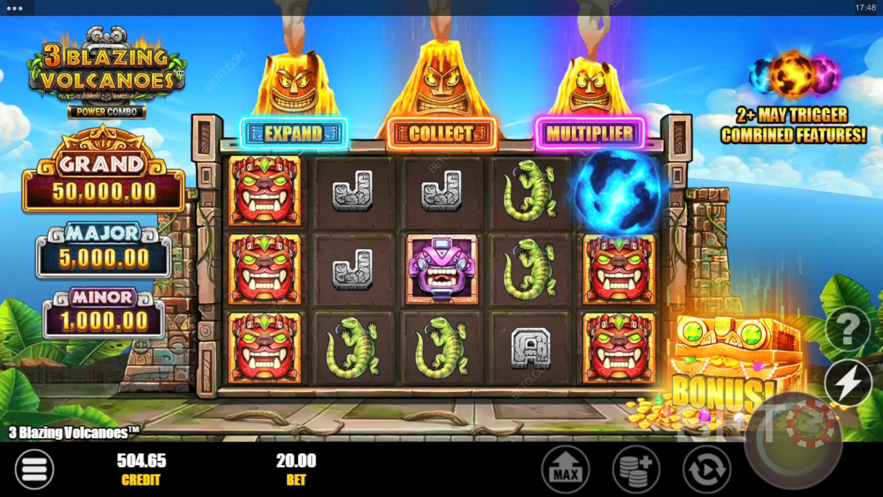 3 Blazing Volcanoes Power Combo Free Play