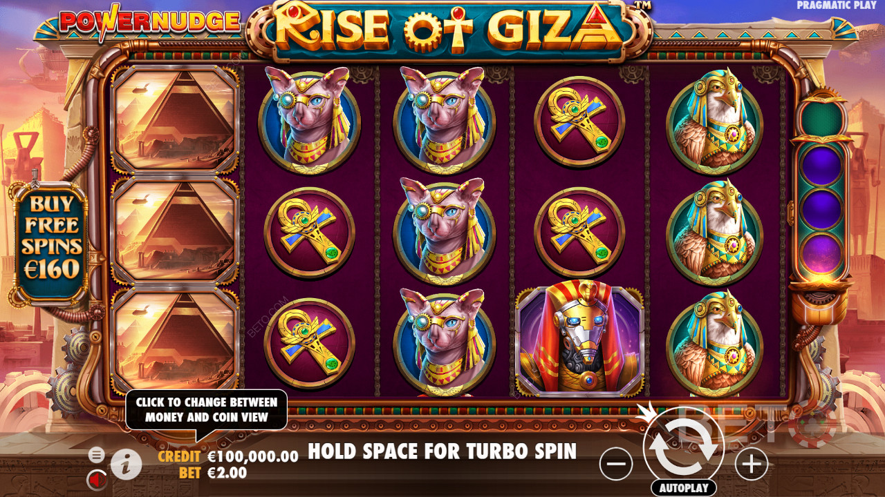 Splash out 80x your wager for Free Spins in Rise of Giza PowerNudge pokie