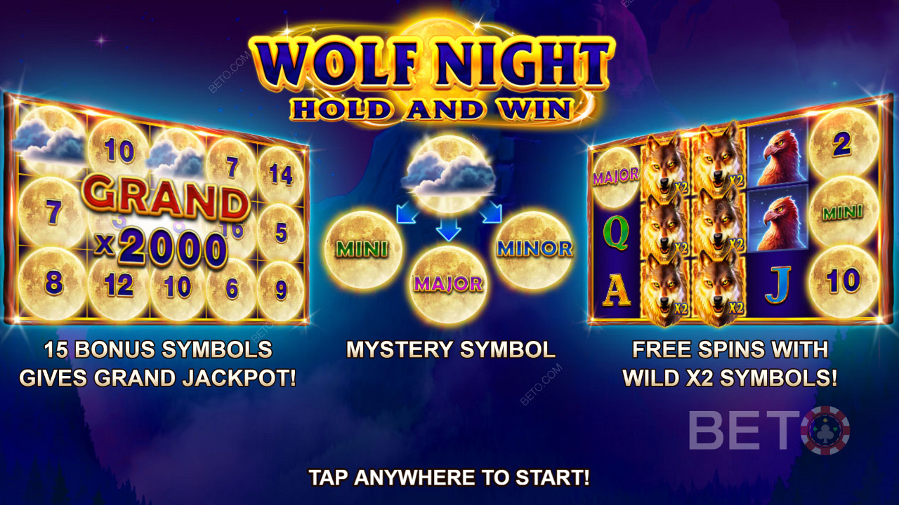 Howl at the moon for a ripper 2000x prize in Wolf Night