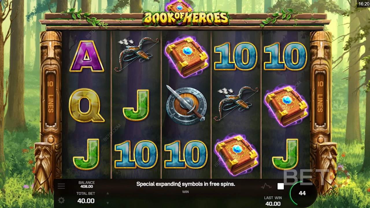 Score Free Spins and Expanding Symbols in Book of Heroes online pokie