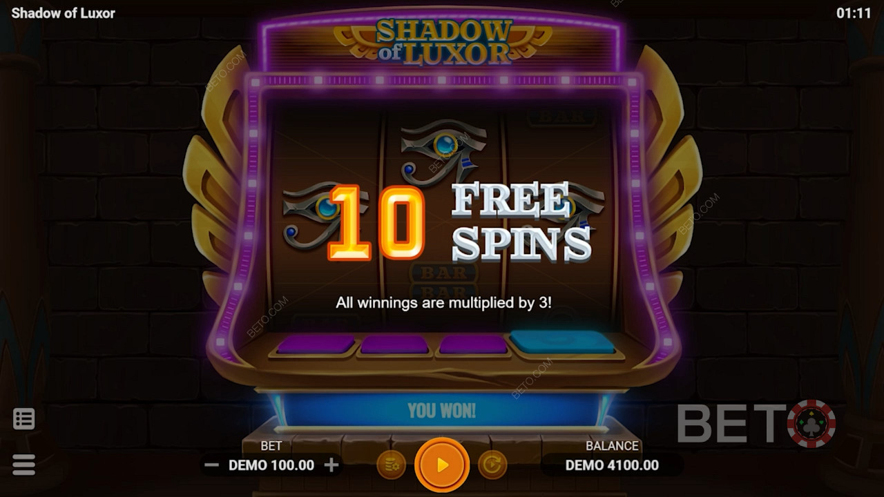 Ripper Free Spins in the classic pokie Shadow of Luxor