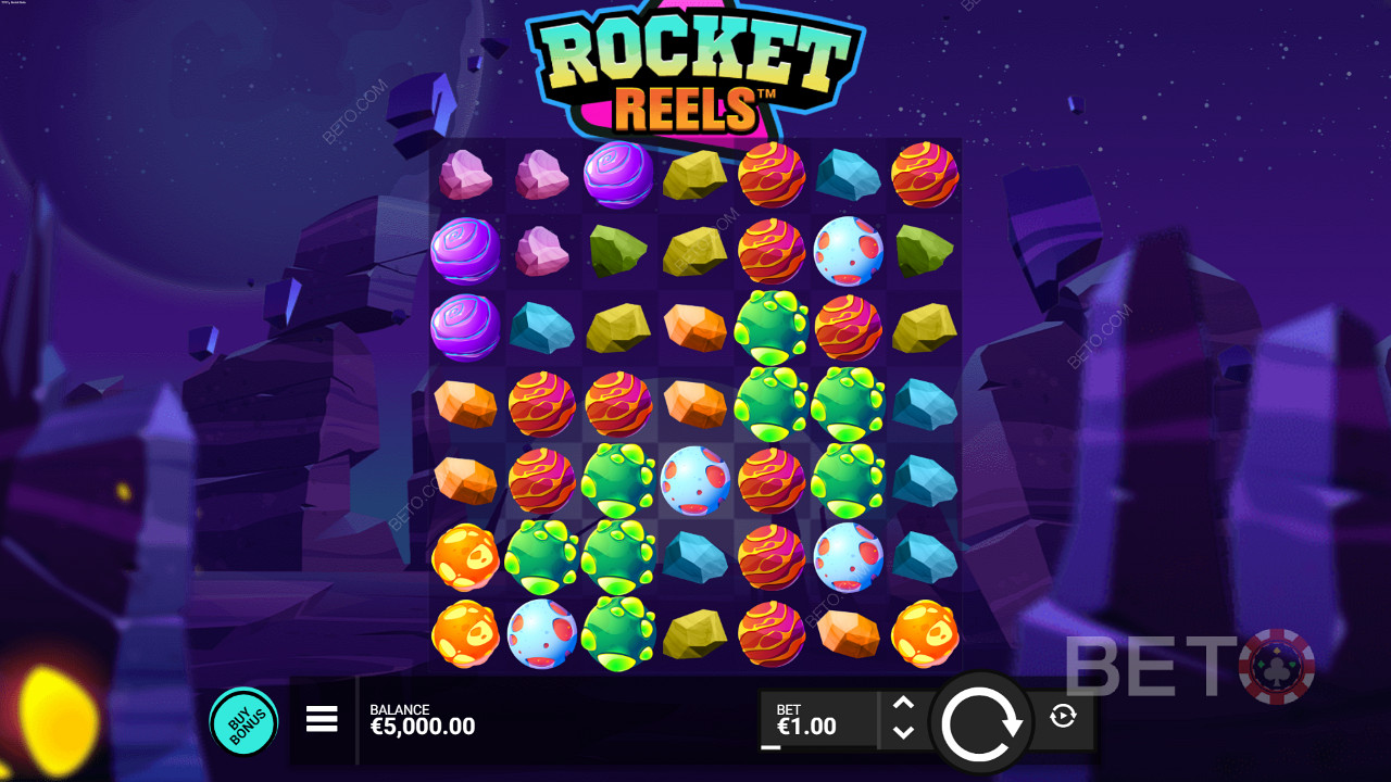 Rocket Reels cluster pokies by Hacksaw Gaming