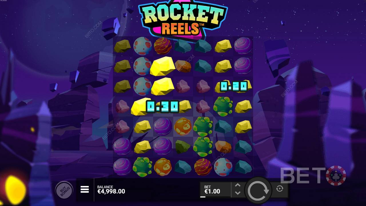Rocket Reels: Land 5+ Matching Symbols for Ripper Cluster Wins